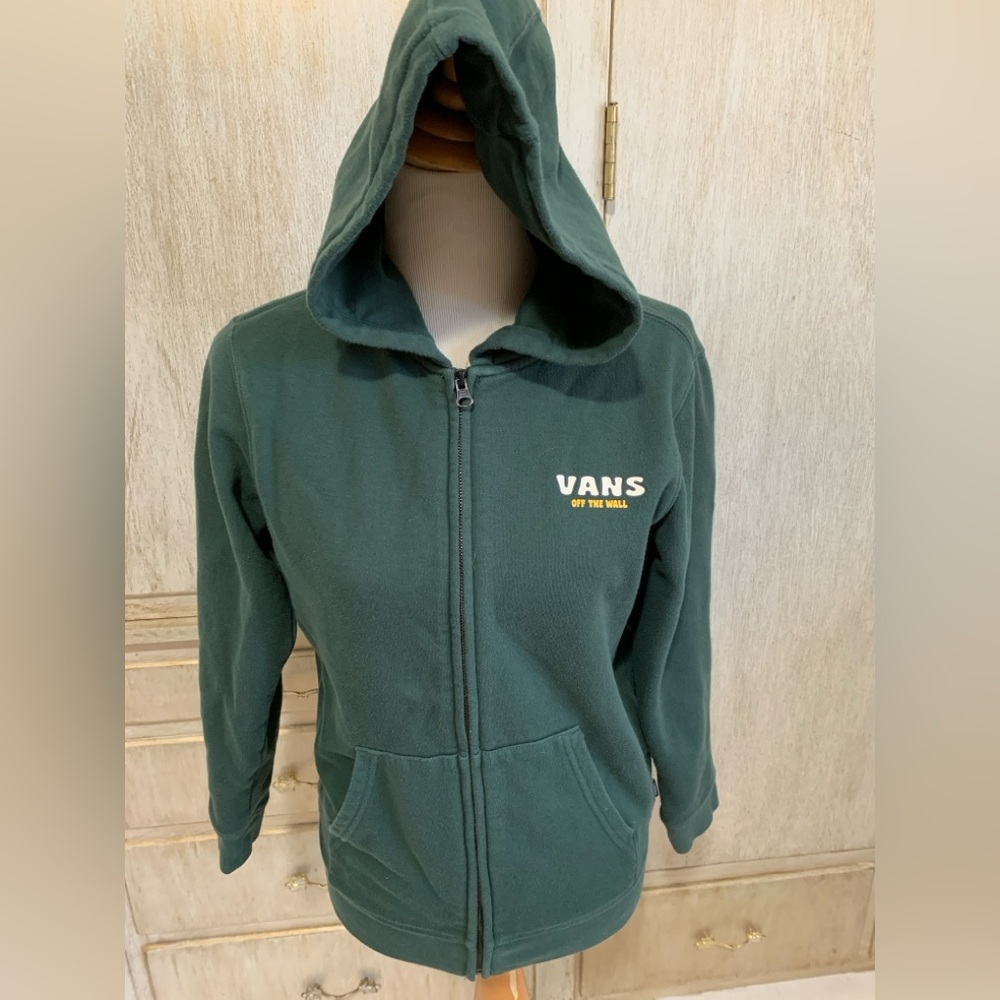 Vans Forest Green Zip Up Hoodie size Medium excellent condition